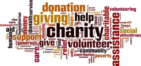 Charity word cloud Stock Illustration