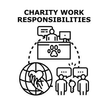 Charity work responsibilities concept vector illustration イラスト素材