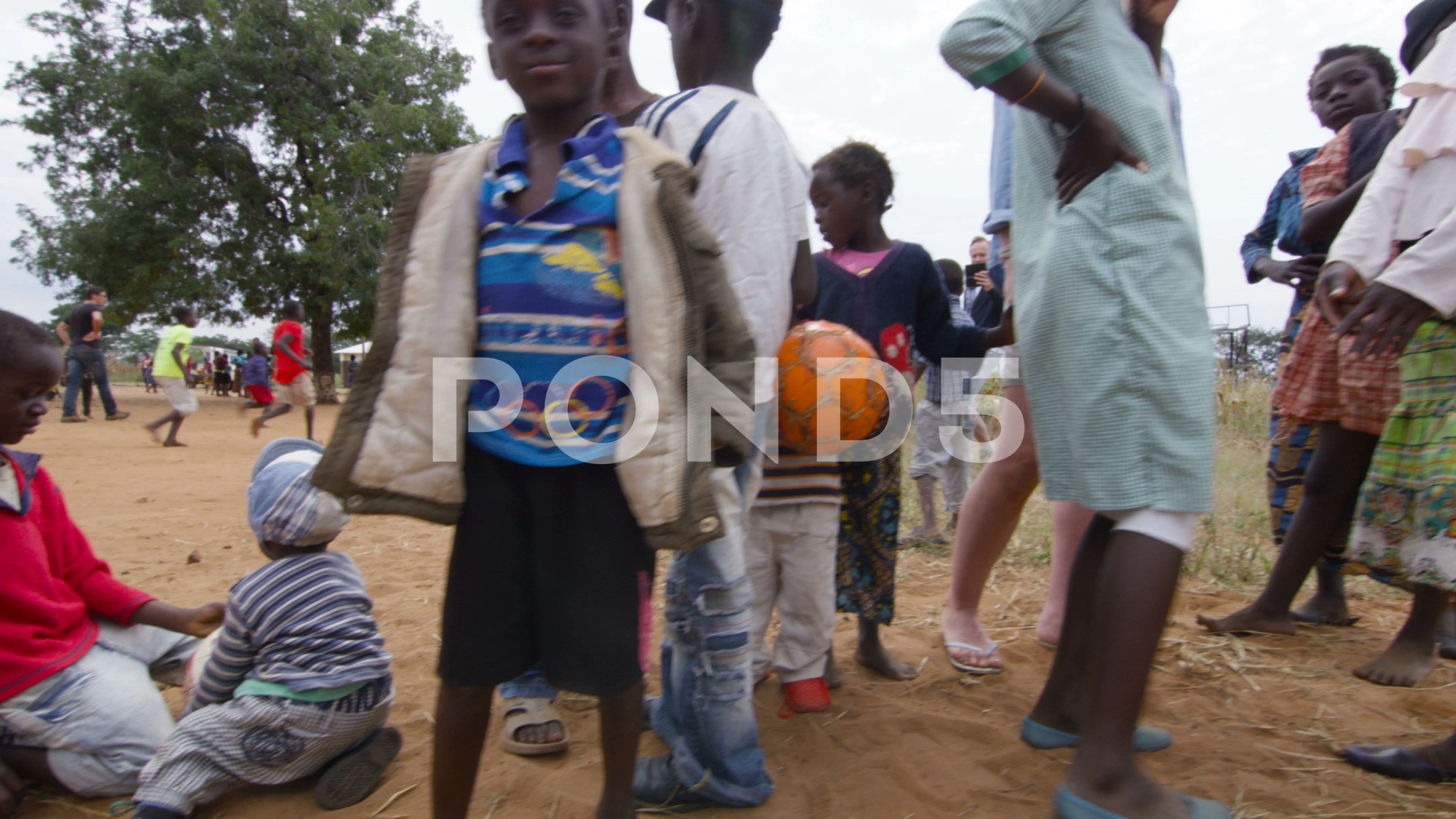 Charity Workers Children In African Vi Stock Video Pond5