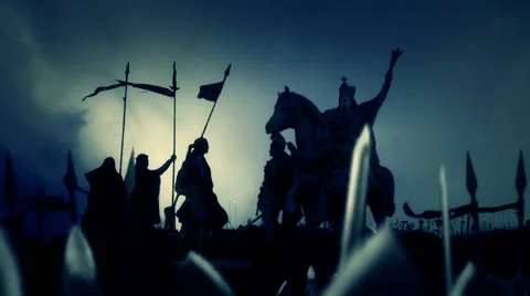 Charlemagne with His Massive Army Stock Footage 68102332