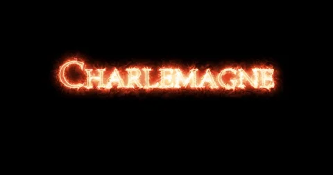 Charlemagne written with fire. Loop Stock Footage 128864882