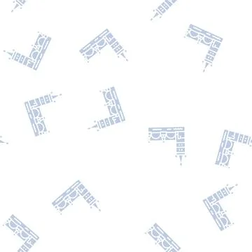 Charles bridge glyph seamless pattern Ilustração Stock