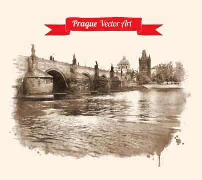 Charles bridge Stock Illustration