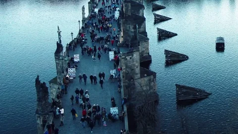 Charles Bridge (Karluv Most) Prague Stock Footage 71995571
