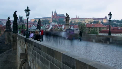 Charles Bridge (Karluv Most) Timelapse Stock Footage 158053324