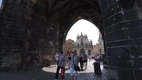 Charles Bridge old town's tower gates Stock-Footage 84166810