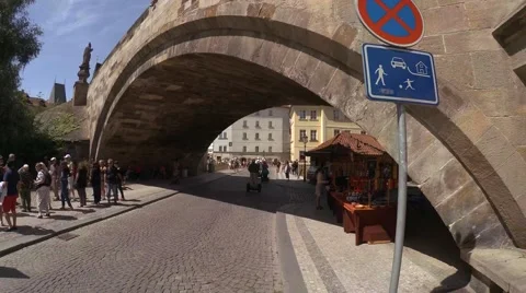 Charles Bridge in Prague. 4K. Stock Footage 53463337