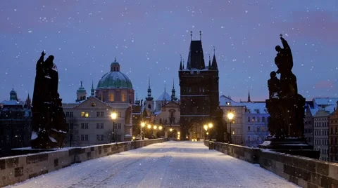 Charles Bridge, Prague Stock Footage 54828174