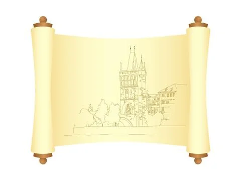 Charles bridge in prague Stock Illustration