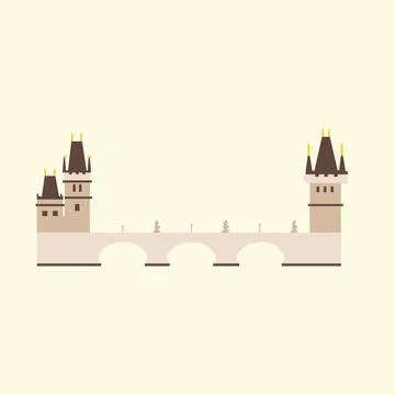 Charles Bridge in Prague. Stock Illustration