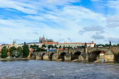 The Charles bridge in Prague Stock Photos