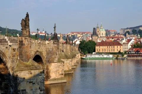 The Charles bridge in Prague Stock Photos