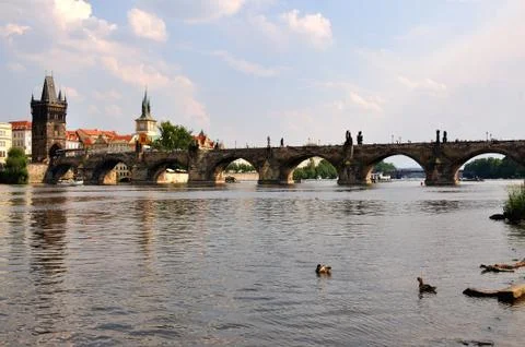 The Charles bridge in Prague Stock Photos