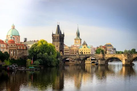 Charles Bridge in Prague Stock Photos