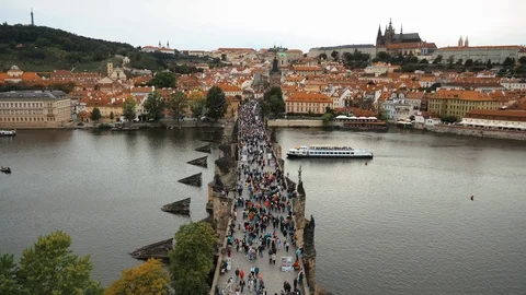 Charles Bridge Prague Time Lapse Stock-Footage 95450170