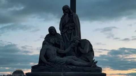 Charles Bridge statues 15 Stock Footage 319383807