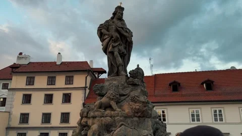 Charles Bridge statues 3 (Editorial) Stock Footage 319383758