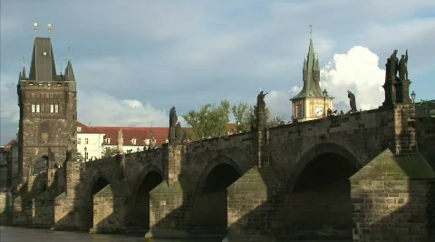 Charles bridge sunset Stock Footage 832432