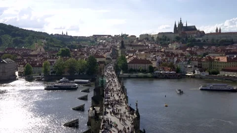 Charles Bridge Time Lapse in Prague Stock Footage 211787274