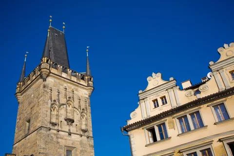 Charles bridge tower Stock Photos