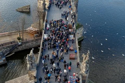 Charles Bridge View Stock Photos