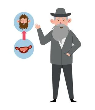Charles darwin explain the evolution theory Stock Illustration