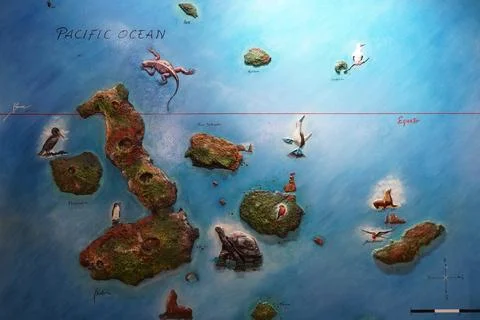 Charles Darwin Research Center map Stock Photos