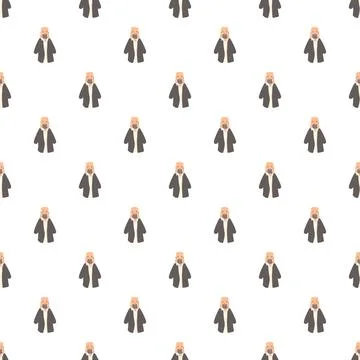 Charles darwin scientist beard illustration seamless pattern イラスト素材