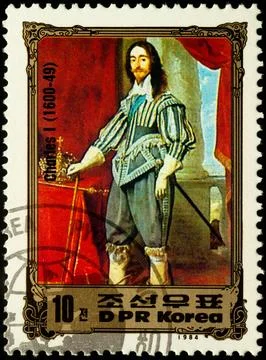 Charles I, the second Stuart King of Great Britain Stock Photos