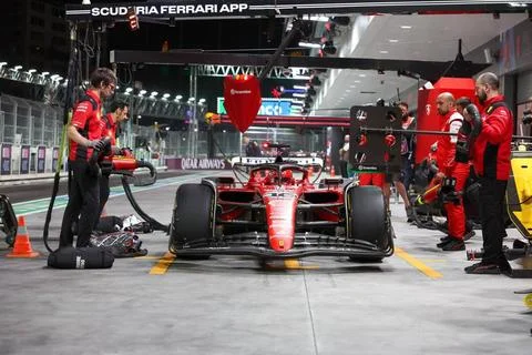  Charles Leclerc (Ferrari) kommt in die Box, 3. Freies Training, Grosser P... Stock Photos