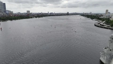 Charles River - Aerial view Stock Footage 312005280