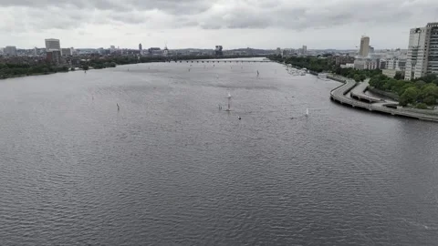 Charles River - Aerial view Stock Footage 312005461