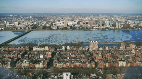 Charles River From Prudential Bldg. Stock Footage 34078019