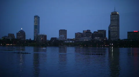 Charles river rowing Stock Footage 686200