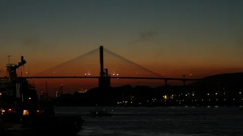 Charleston Bridge At Sunset Stock Footage 59778729