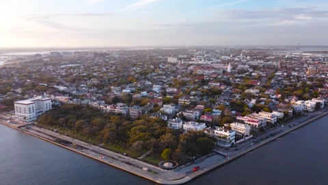 Charleston Harbor From Above Stock Footage 274992167