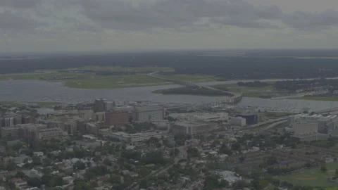 Charleston, SC- Downtown/Ashley River in Pro Res D-LOG 4K (2020) Stock Footage 143624425