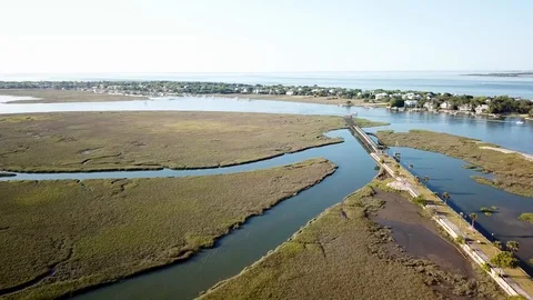 Charleston South Carolina - Marsh Drone Shot Stock Footage