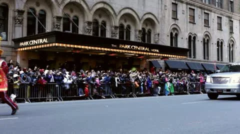 Charlie Brown and Peanuts float in Macy's Parade Stock Footage 10564325