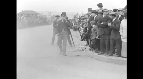 Charlie Chaplin - Kid Auto Races at Venice (1914) Stock Footage