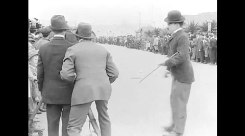 Charlie Chaplin - Kid Auto Races at Venice (1914) Stock Footage