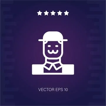Charlie chaplin vector icon Stock Illustration