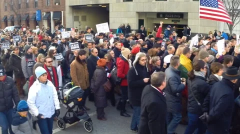 Charlie Hebdo unity march in Washington, D.C. (Clip 2 of 4) Stock Footage 45843091