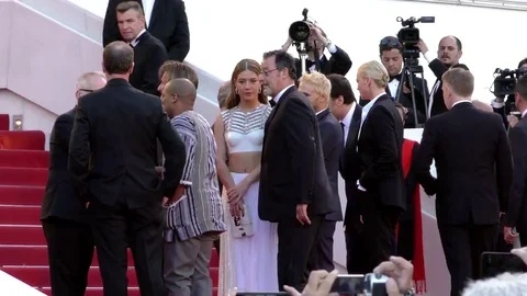 Charlize Theron, Javier Bardem, Adèle Exarchopoulos on red carpet Stock-Footage 69193107