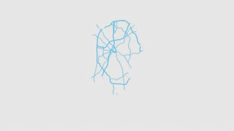 Charlotte City Line Map Self Drawing Animated Overlay, Alpha 4K Vidéo 340286943