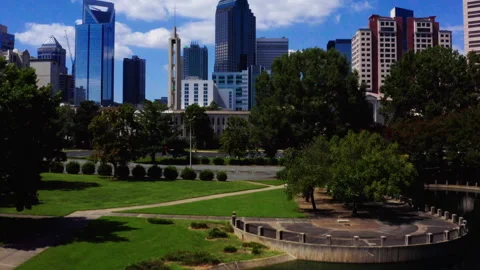 Charlotte NC Daytime Fly in Stock Footage 249618264