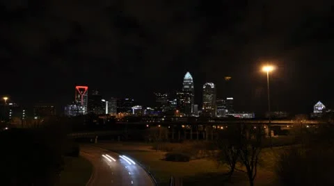 Charlotte by Night Stock Footage 10718499