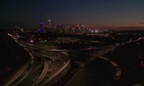 Charlotte at Night Stock Footage 233758548