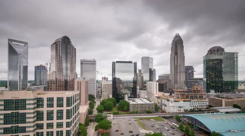 Charlotte, North Carolina Skyline Time Lapse Stock Footage