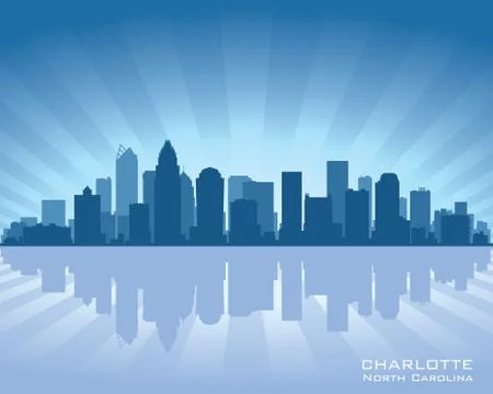Charlotte skyline Stock Illustration